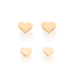 Kit brincos folheados a ouro coração – 5262210000